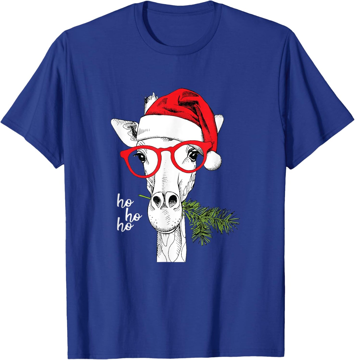 Santa Giraffe Funny Christmas, , Men, Girls, Boys T-Shirt - T-Shirt | Royal