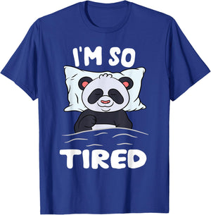 Sleeping Panda Bear I'm So Tired T-Shirt - T-Shirt | Royal