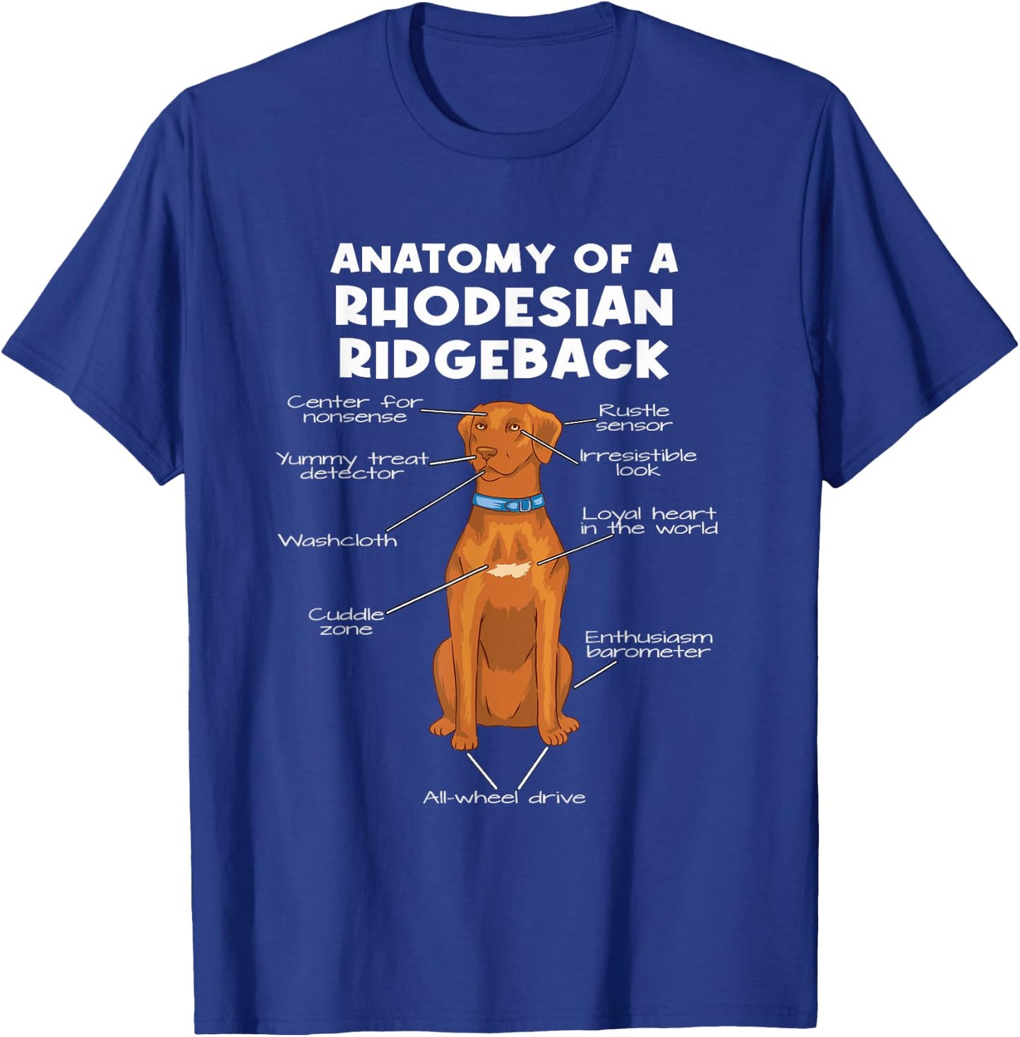 Anatomy of a Rhodesian Ridgeback | Dog Rhodesian Ridgeback T-Shirt - T-Shirt | Royal