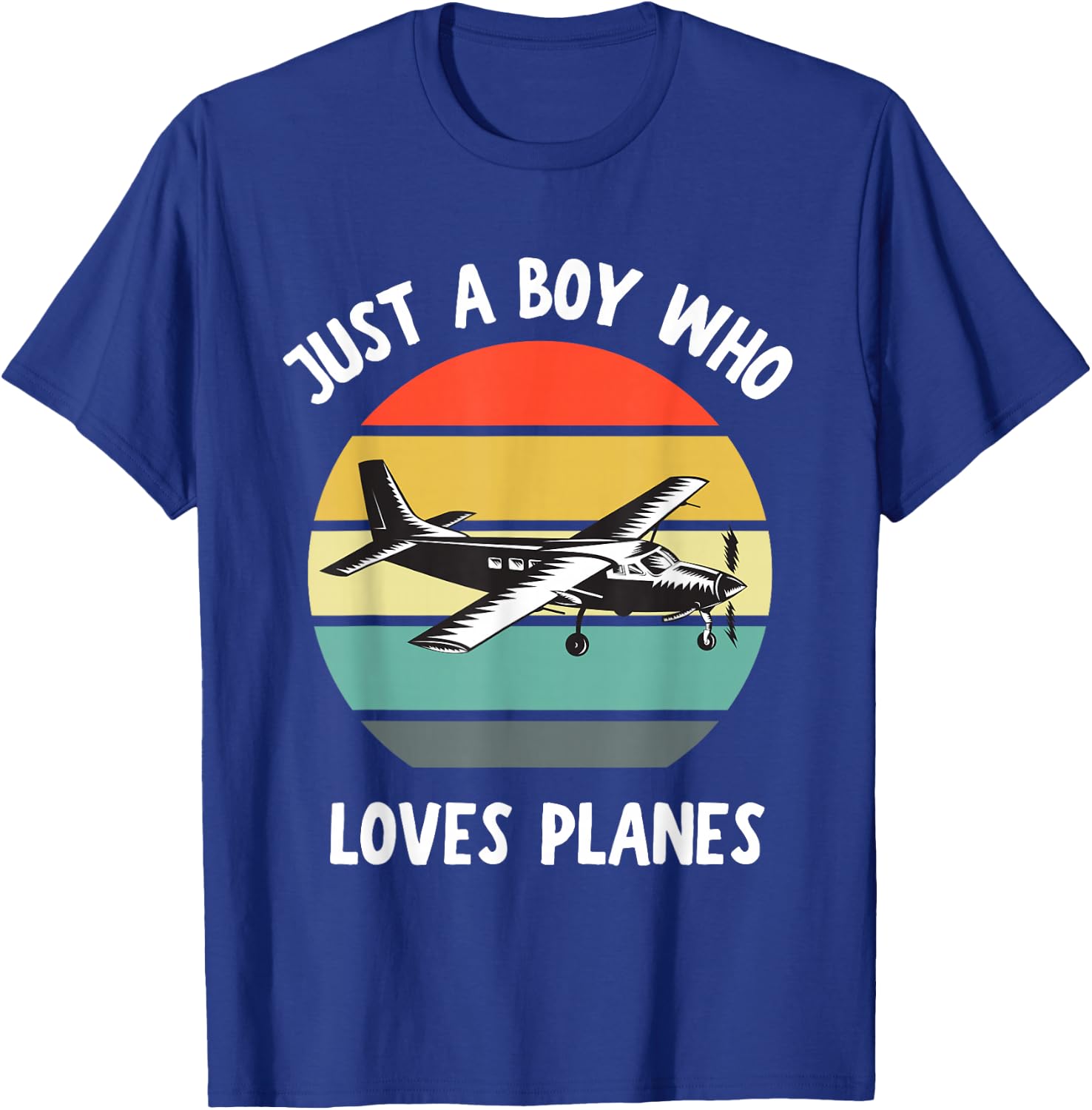 Just A Boy Who Loves Airplanes Funny Kids Toddler Baby 5T 4T T-Shirt - T-Shirt | Royal