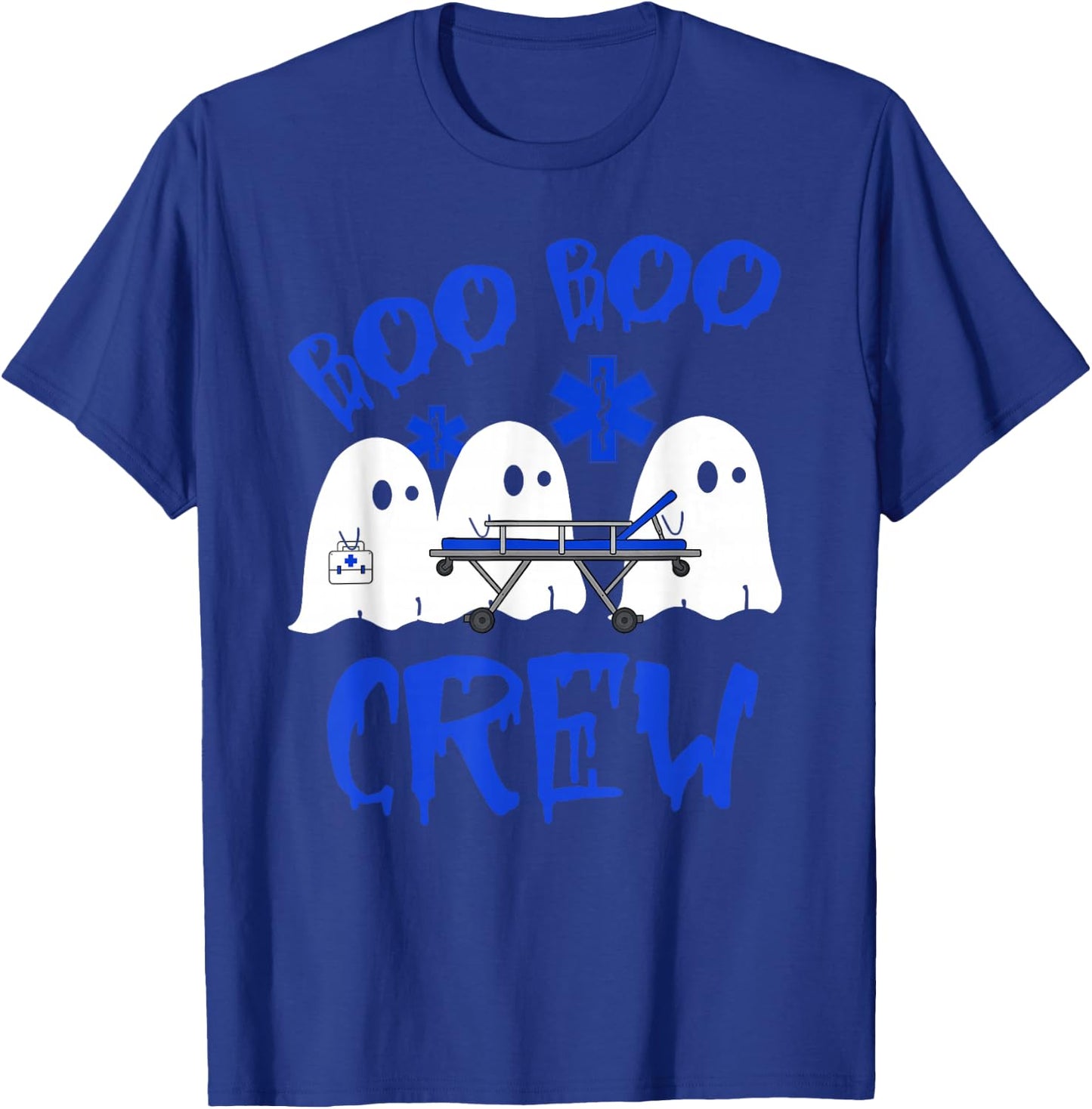 Boo Boo Crew Funny Ghost EMT EMS Paramedic Nurse Halloween T-Shirt - T-Shirt | Royal