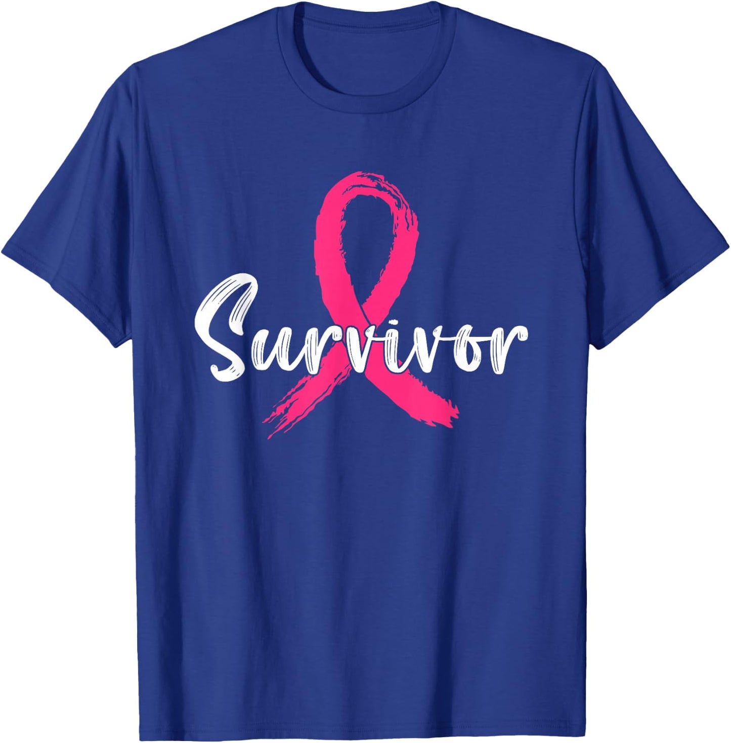 Breast Cancer Survivor Pink Ribbon Breast Cancer Awareness T-Shirt - T-Shirt | Royal