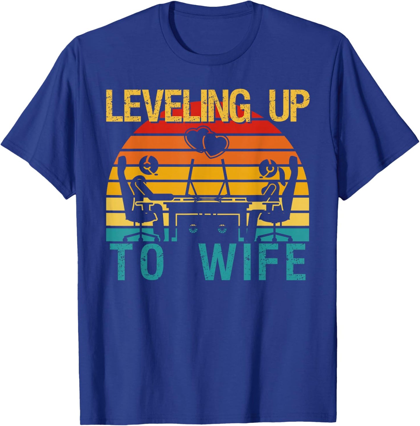 Gamer Engagement Future Mr & Mrs Leveling Up To Wife T-Shirt - T-Shirt | Royal