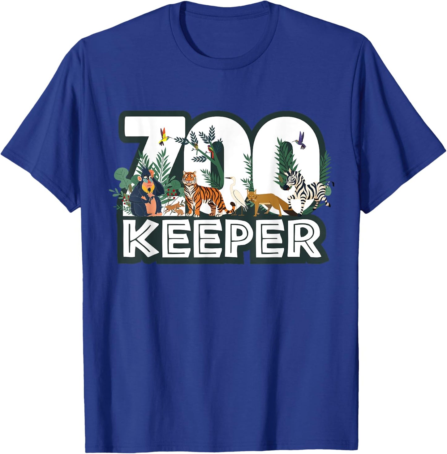 Zookeeper Wild woods jungle Tropical Forest Animals Theme T-Shirt - T-Shirt | Royal