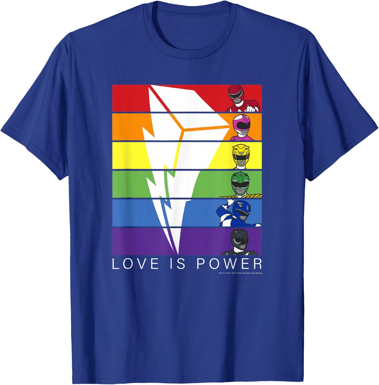 Power Rangers Pride Love is Power Rainbow Panels Small T-Shirt - T-Shirt | Royal