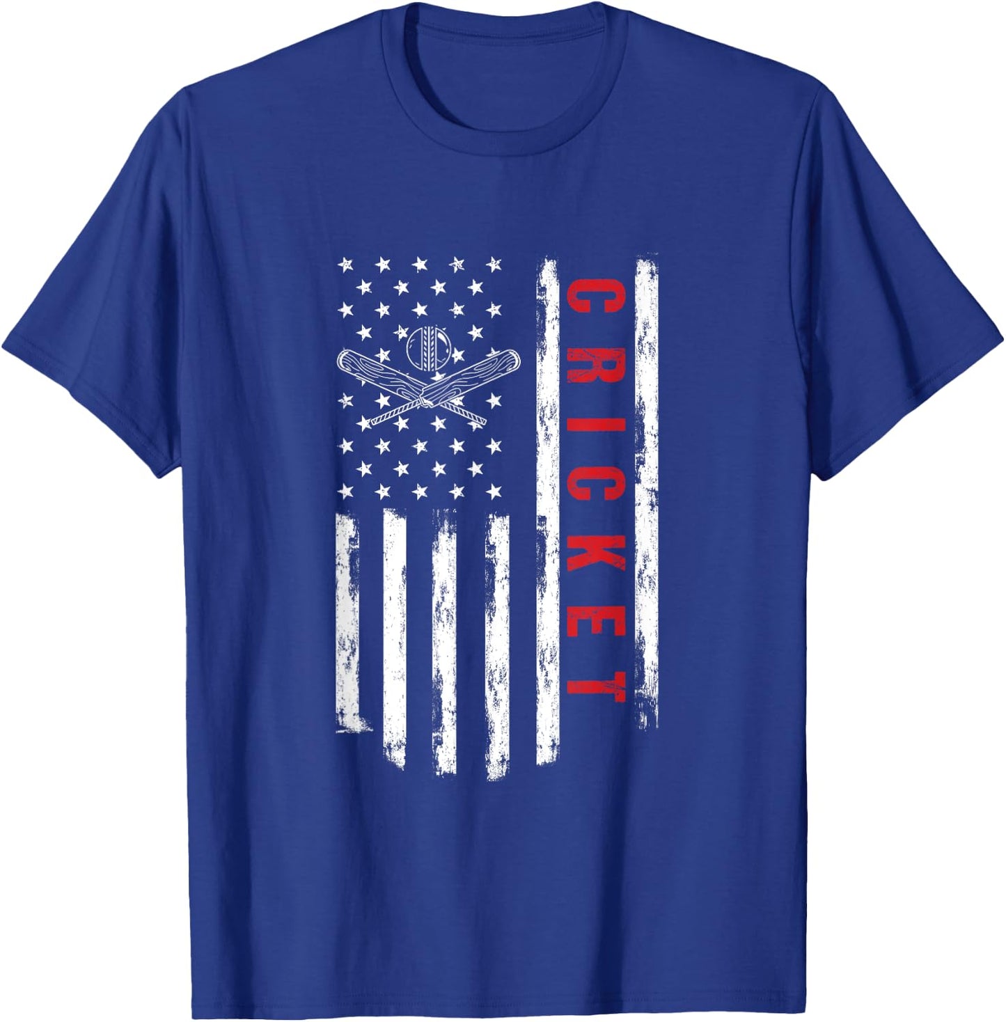 Cricket Player US American Flag Cricketer Bowler Men T-Shirt - T-Shirt | Royal