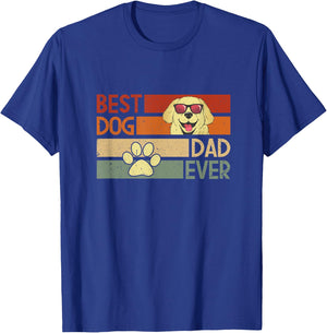 Best dog dad ever, fine message in retro colors T-Shirt - T-Shirt | Royal