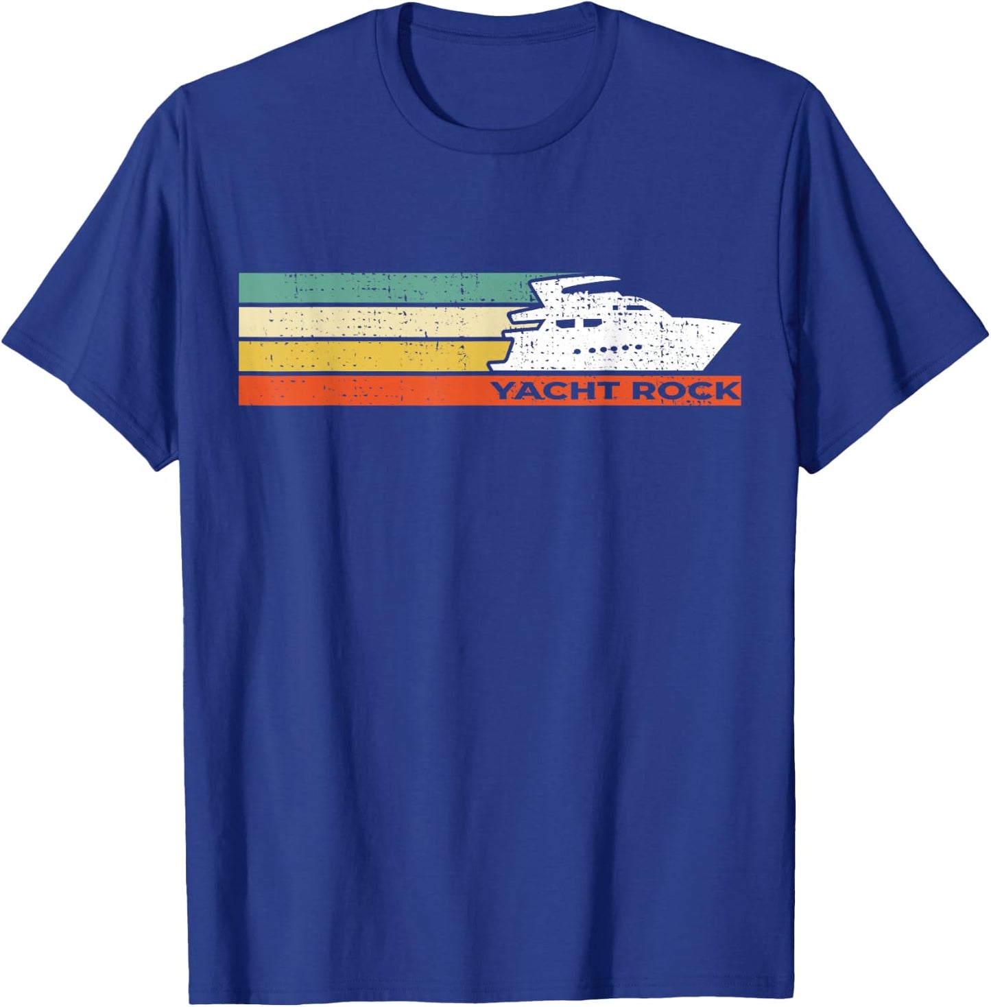 Distressed Retro Yacht Rock T-Shirt - T-Shirt | Royal