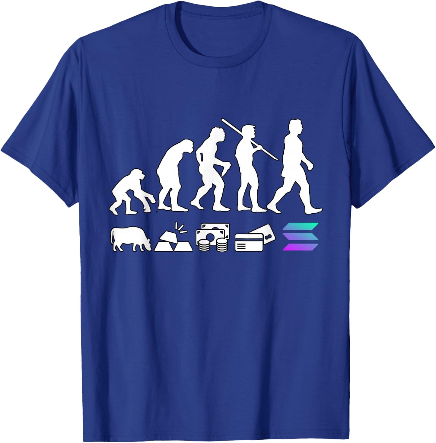 Solana Evolution of Money | The Solana Crypto T-Shirt - T-Shirt | Royal