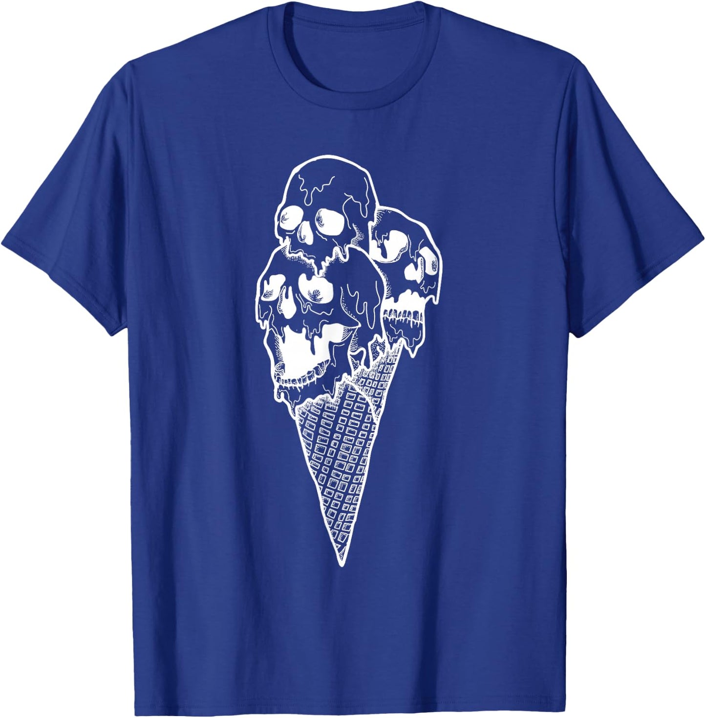 Creepy Skulls Icecream Horror Halloween Design T-Shirt - T-Shirt | Royal