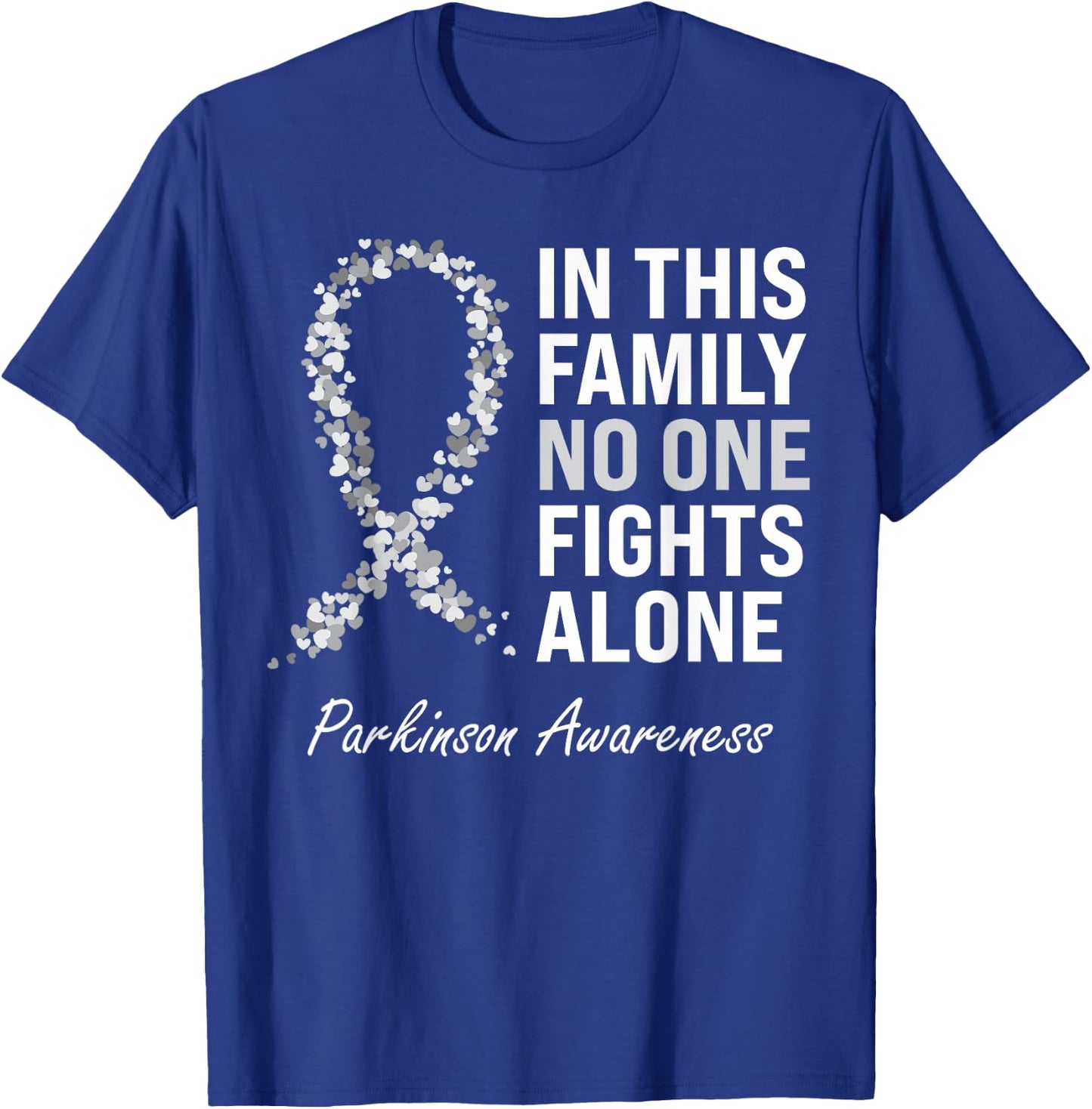 Parkinson Awareness Gray Ribbon Small T-Shirt - T-Shirt | Royal