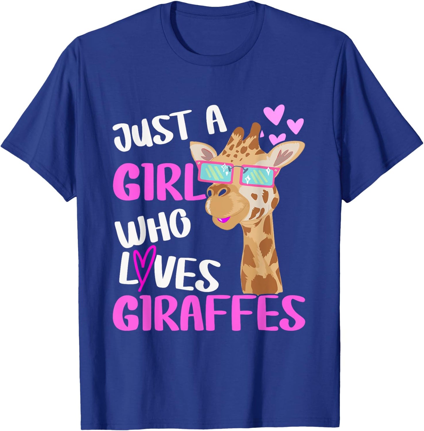 Just Girl Who Loves Giraffes | Giraffe T-Shirt - T-Shirt | Royal