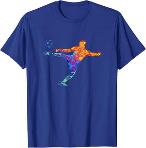 Soccer Athlete Sports Graphic Drawing T-Shirt - T-Shirt | Royal
