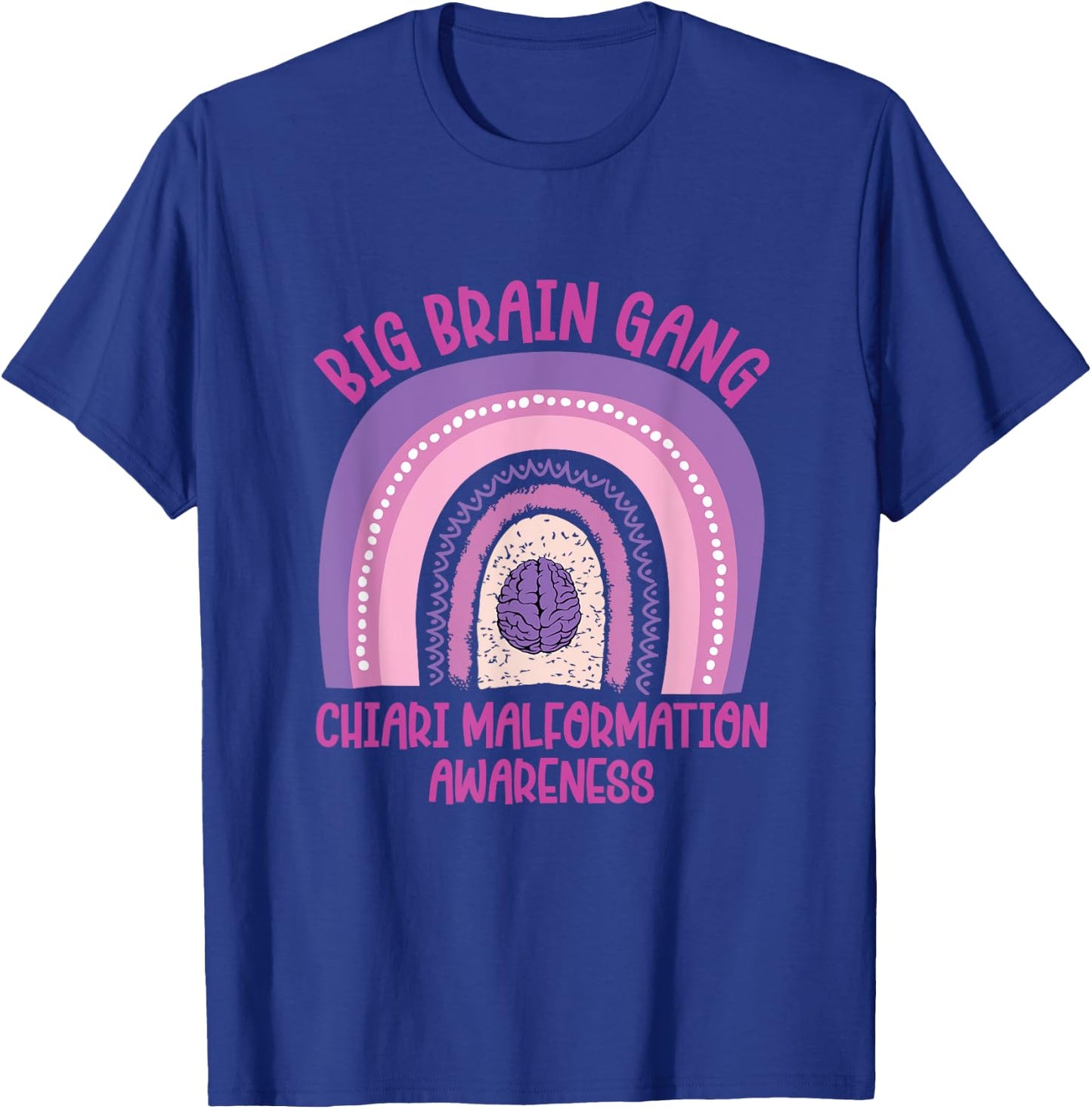 big brain gang Arnold Chiari Malformation awareness T-Shirt - T-Shirt | Royal