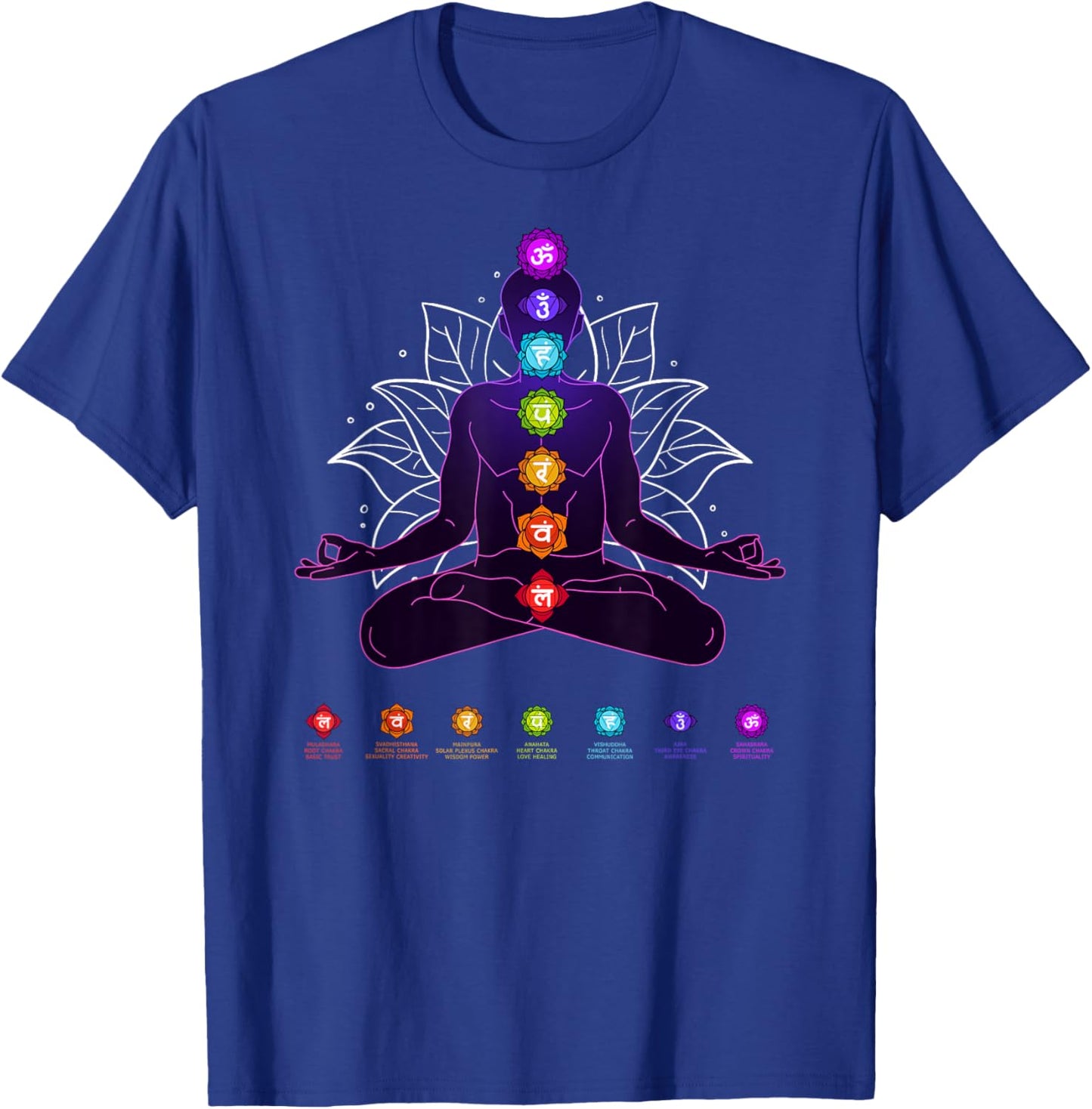 Yoga Chakra Spiritual Body System Meditation T-Shirt - T-Shirt | Royal