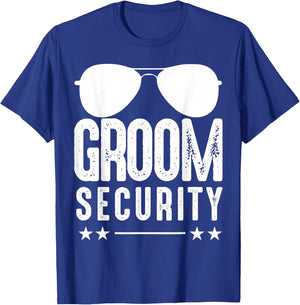 Groom Security Wedding Bachelorette Party Sunglasses T-Shirt - T-Shirt | Royal
