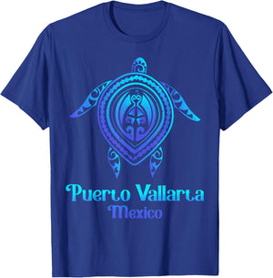 Puerto Vallarta Mexico Souvenirs Tropical Blue Sea Turtle T-Shirt - T-Shirt | Royal