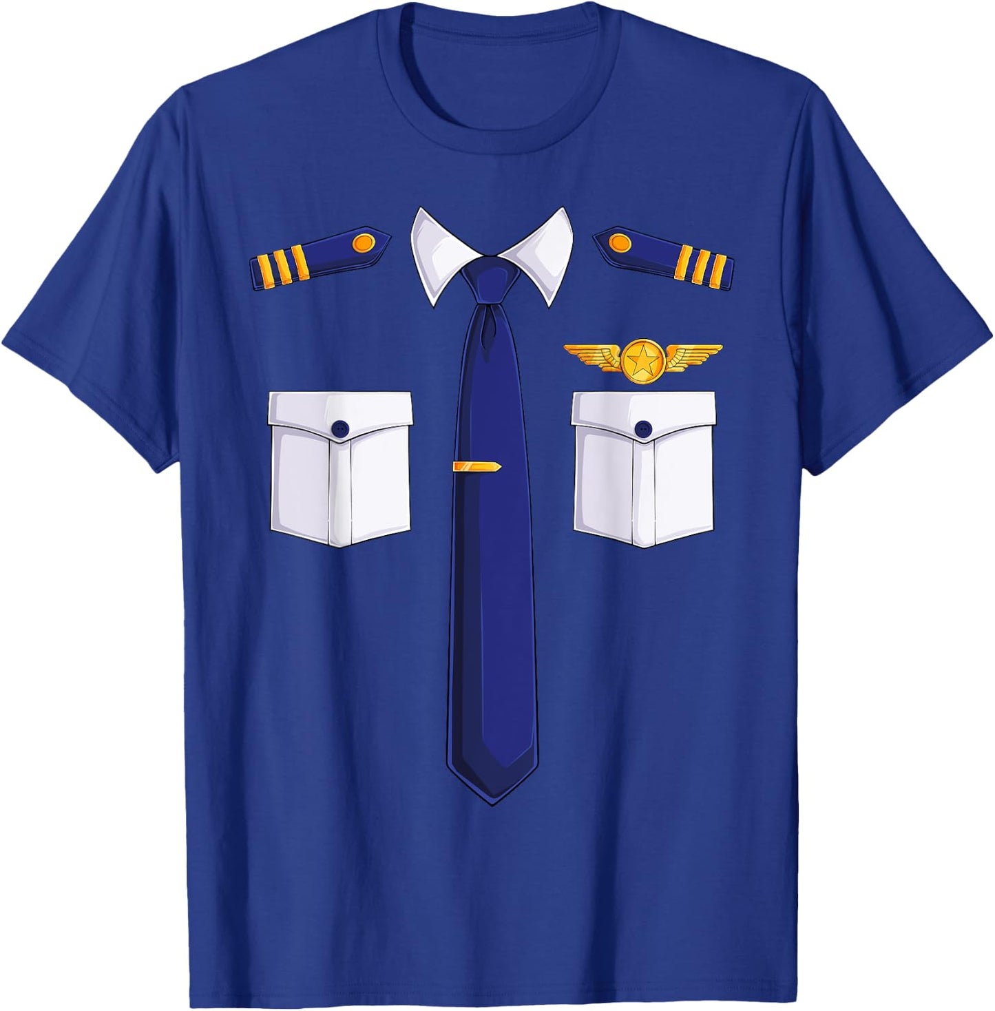 Funny Pilot Costume Airplane Kids Women Men Boys Halloween T-Shirt - T-Shirt | Royal