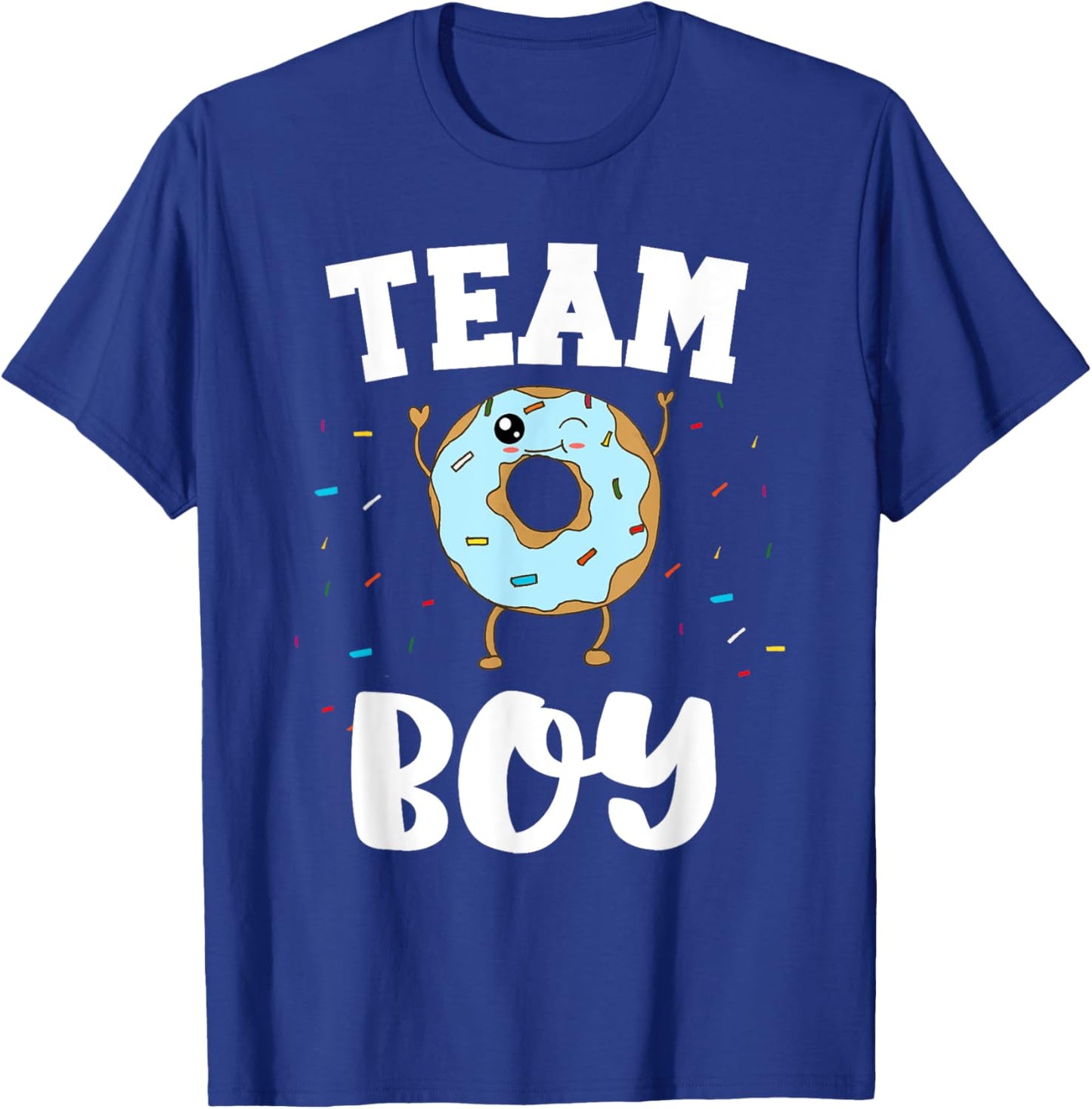 Team Boy Donut Gender Reveal Party Funny and Cute Blue T-Shirt - T-Shirt | Royal
