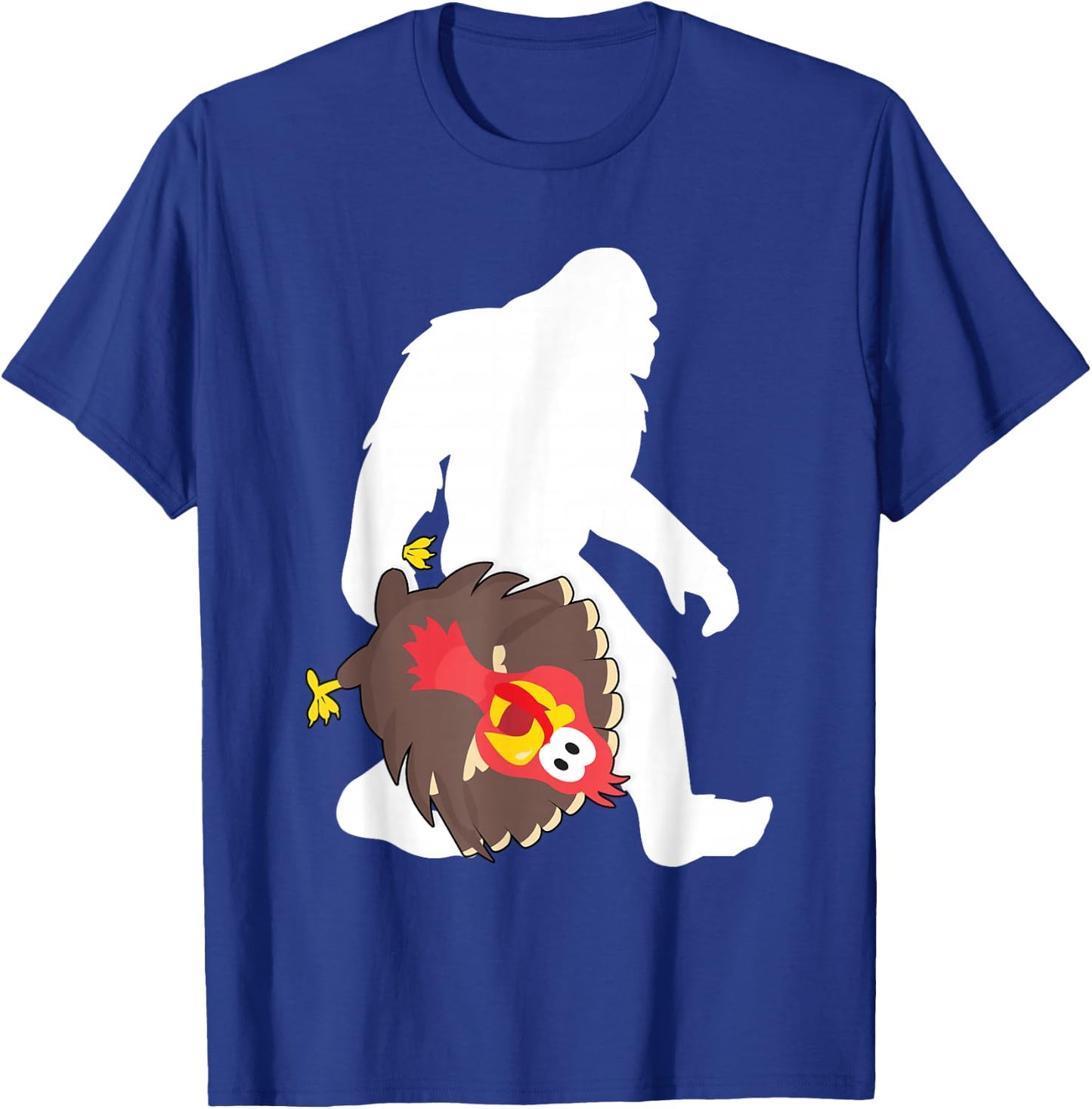 Bigfoot Funny Thanksgiving Turkey Sasquatch T-Shirt - T-Shirt | Royal