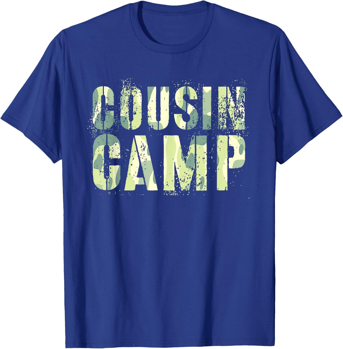 Camo COUSIN CAMP Funny Grandma Grandpa Vacation Crew Cruise T-Shirt - T-Shirt | Royal