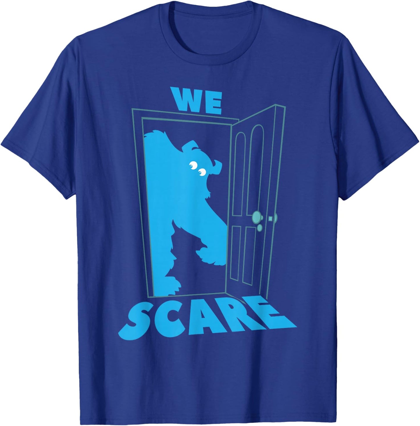 Disney Pixar Monsters, Inc. Sulley We Scare We Care Door T-Shirt - T-Shirt | Royal