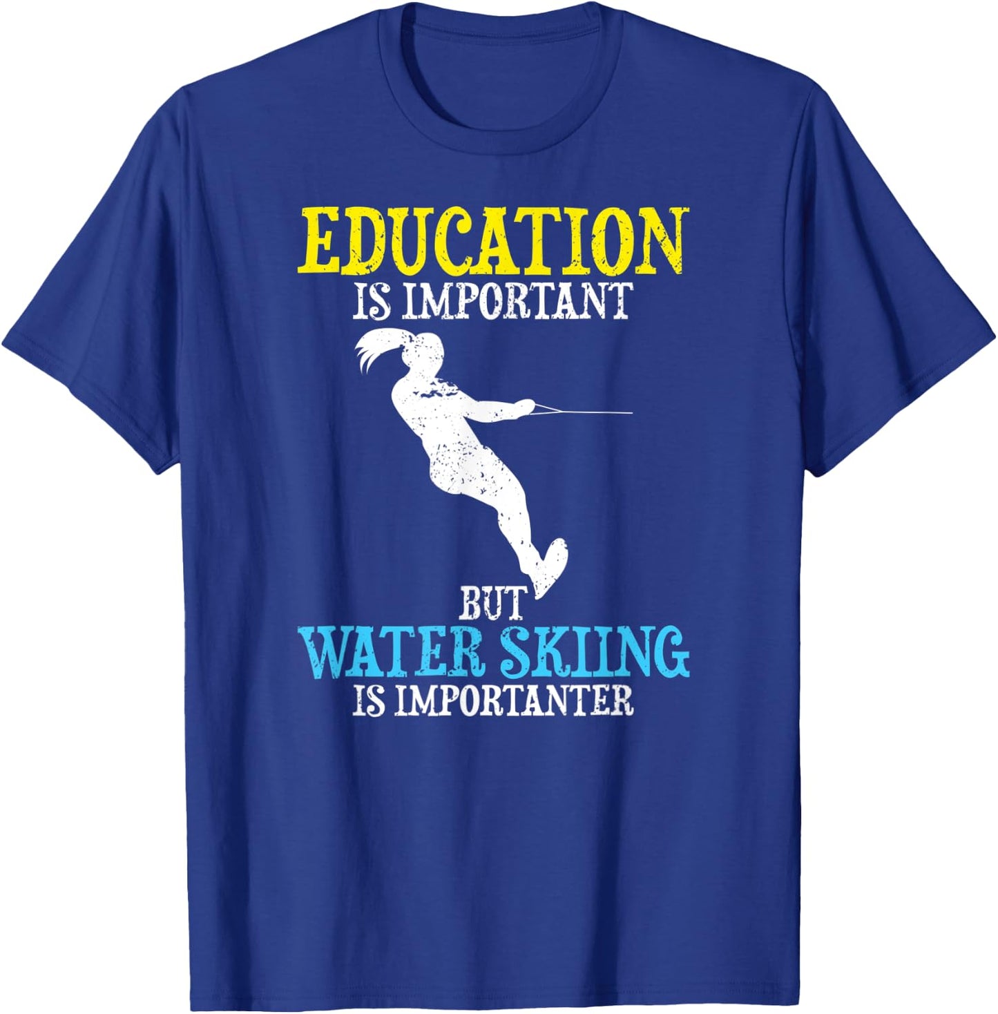 Education Is Important But Water Skiing Is Importanter Youth T-Shirt - T-Shirt | Royal