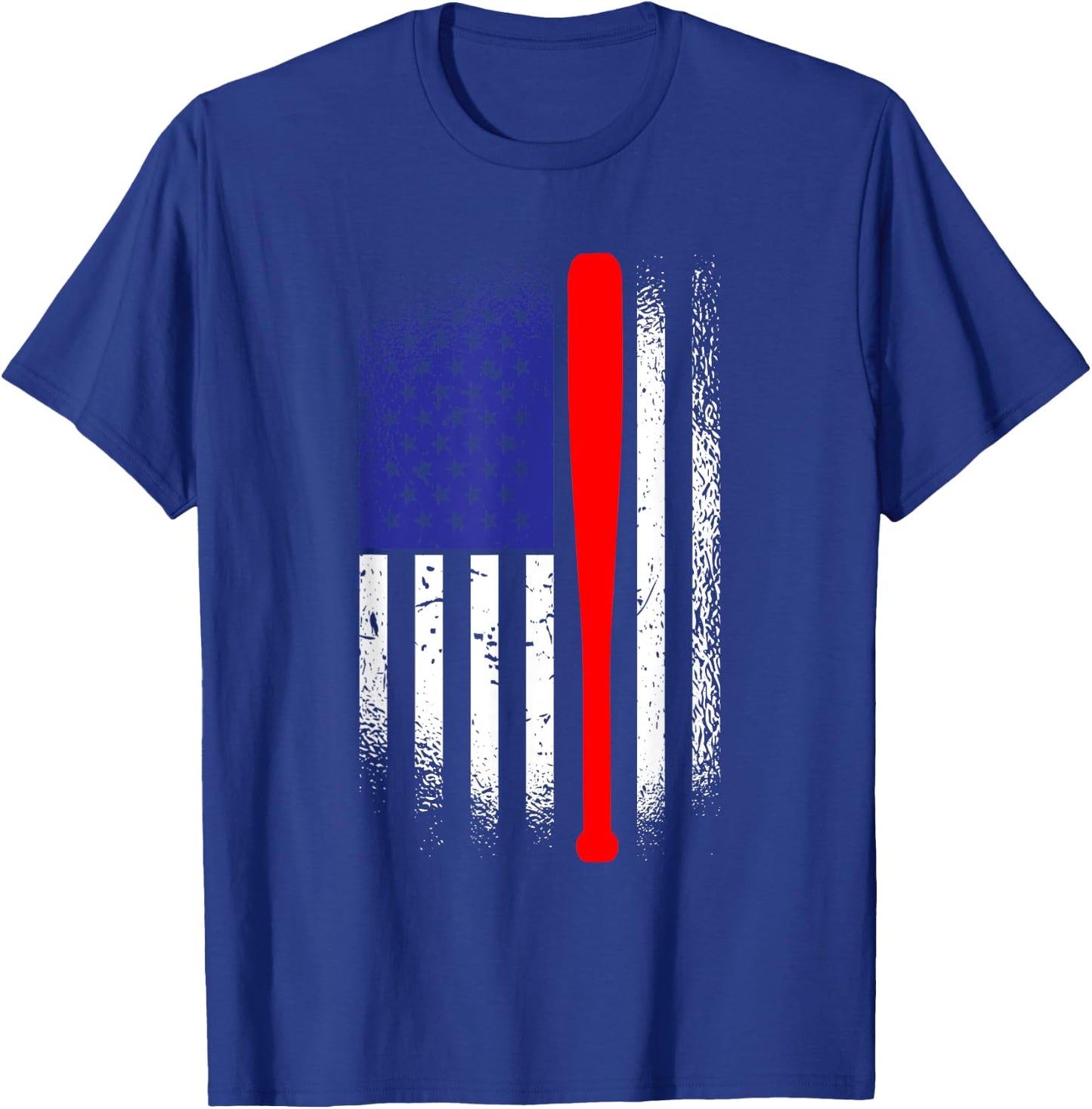 American Flag Baseball 4th Of July Patriotic Memorial Day T-Shirt - T-Shirt | Royal