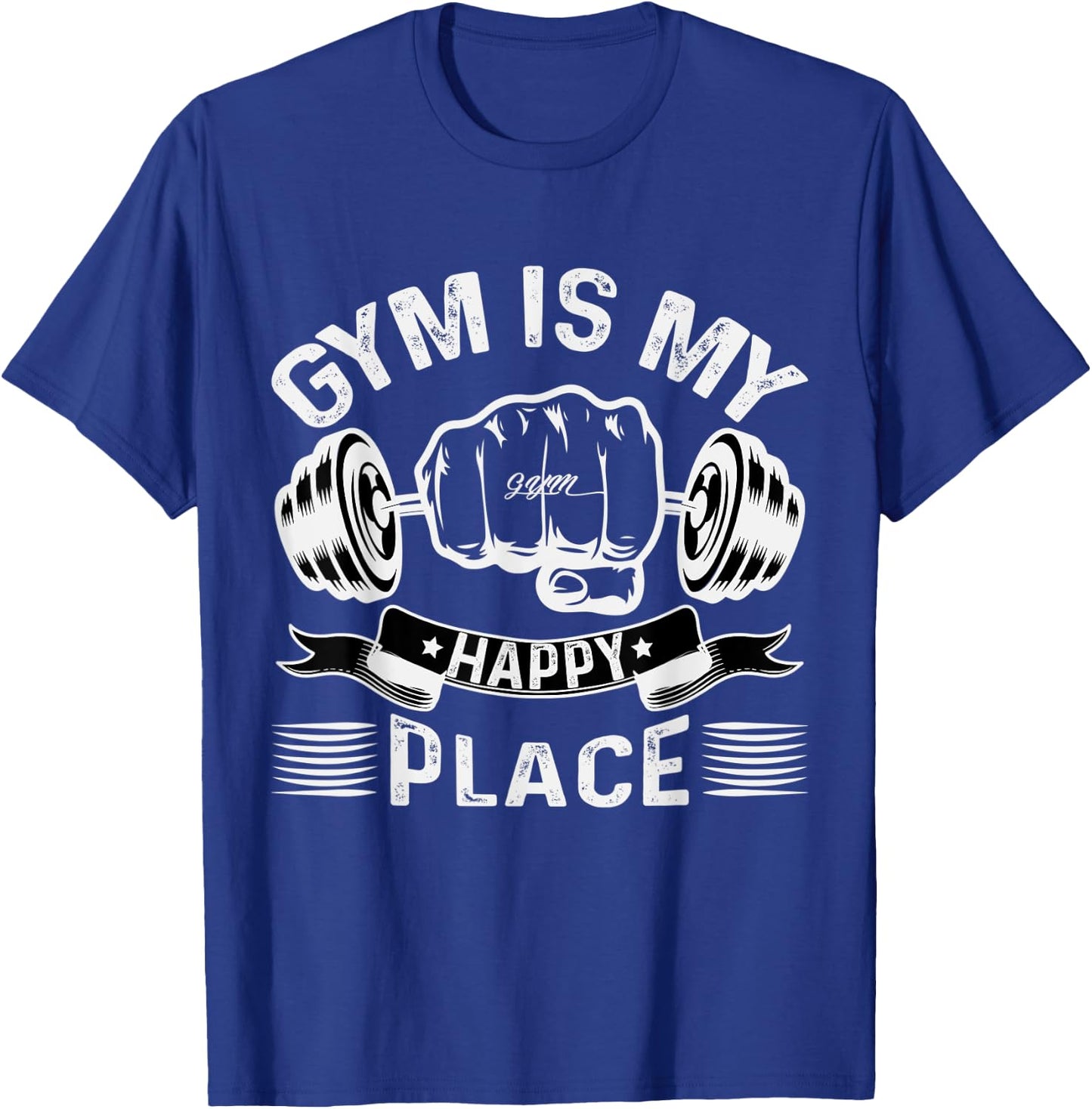 The Gym Is My Happy Place Gymnast Lover Gymnastics Fitness T-Shirt - T-Shirt | Royal