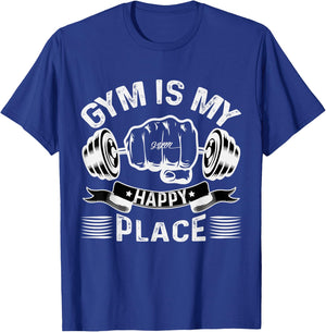 The Gym Is My Happy Place Gymnast Lover Gymnastics Fitness T-Shirt - T-Shirt | Royal
