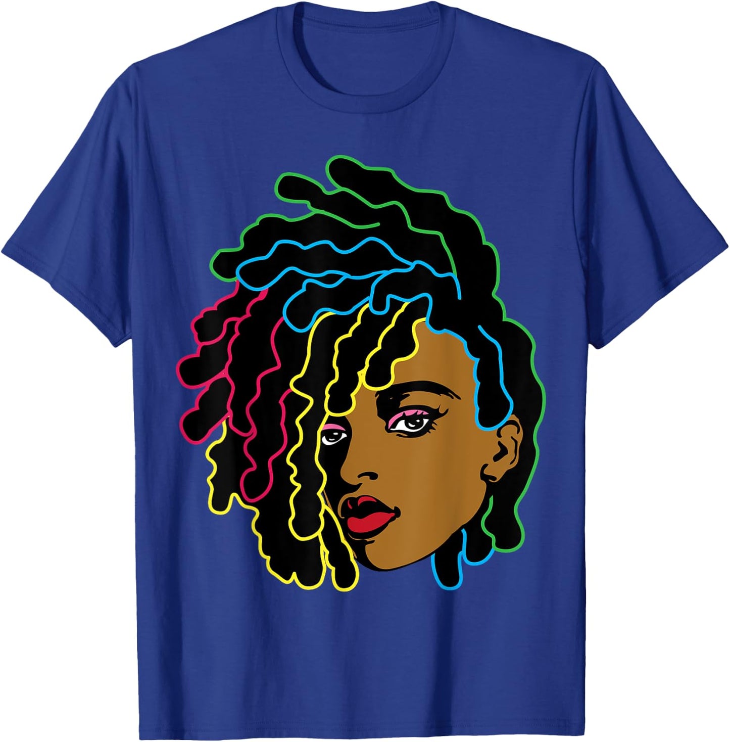 Black Woman African Afro Hair Cool Black History Month Gift T-Shirt - T-Shirt | Royal