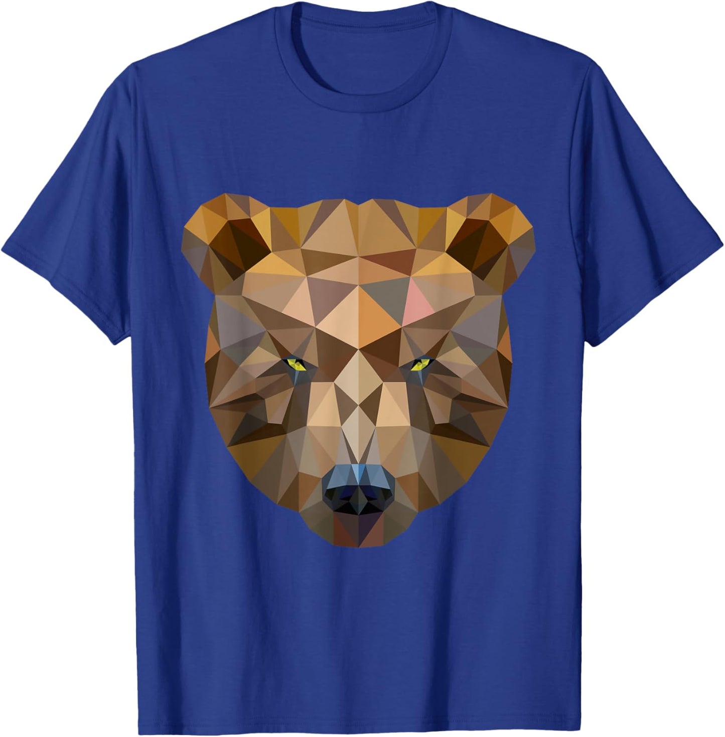 Bear Brown Bear Grizzly Bear Polygon Art Geometric Shapes T-Shirt - T-Shirt | Royal