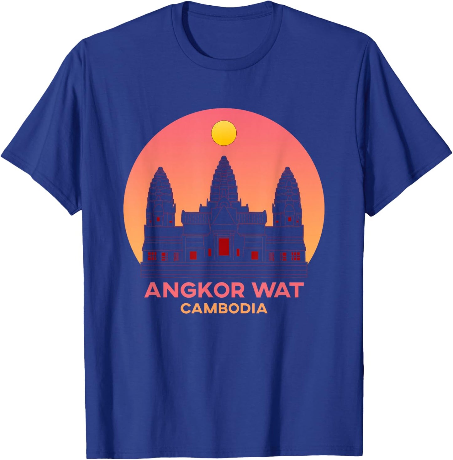 Cambodia Cambodian Khmer Sunset Angkor Wat T-Shirt - T-Shirt | Royal