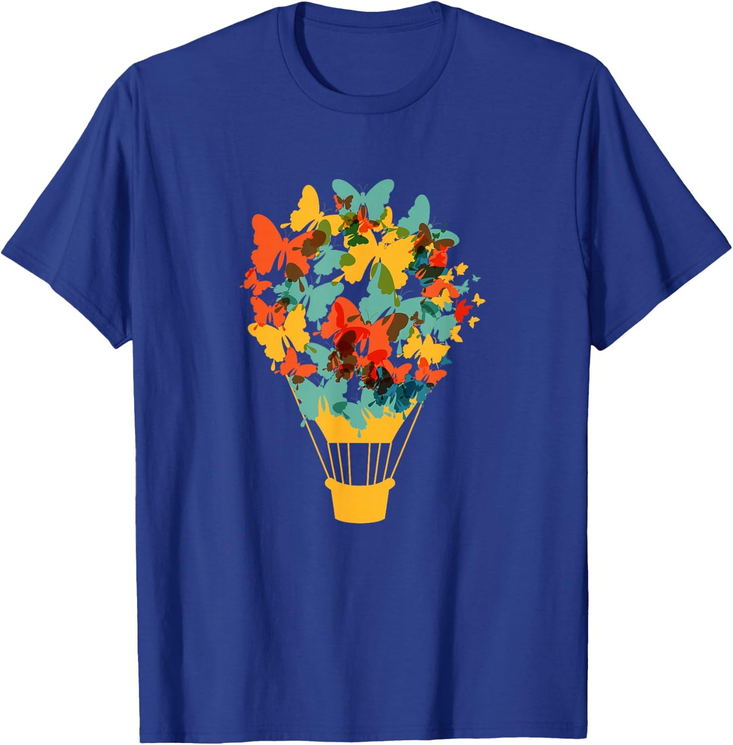 Hot Air Balloon Butterflies Butterfly Beautiful Lepidoptera T-Shirt - T-Shirt | Royal