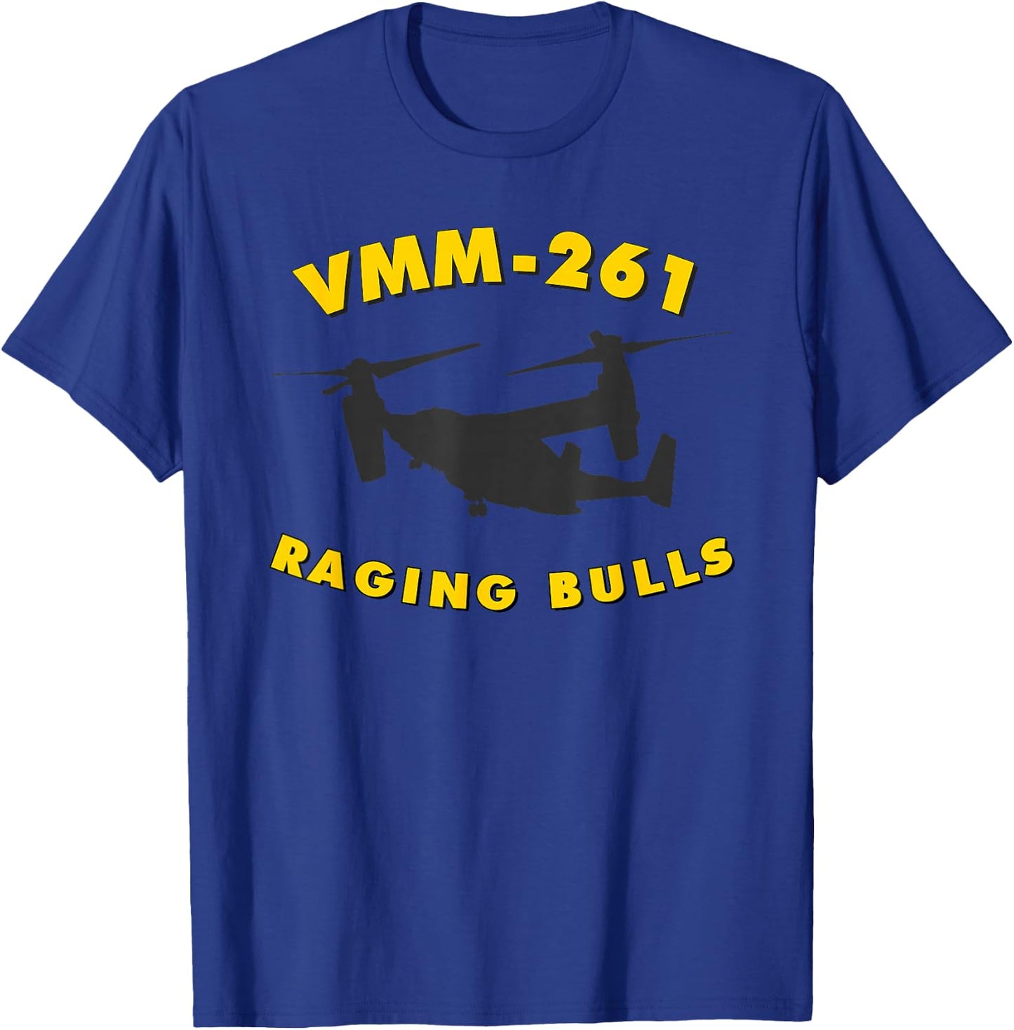 VMM-261 Raging Bulls MV-22 Osprey Tiltrotor Squadron T-Shirt - T-Shirt | Royal