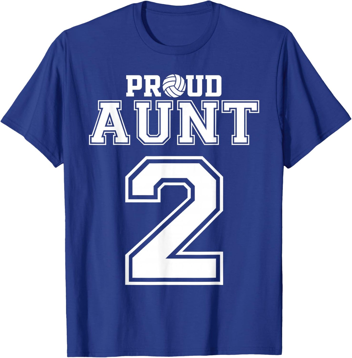 Custom Proud Volleyball Aunt Number 2 Personalized Women T-Shirt - T-Shirt | Royal