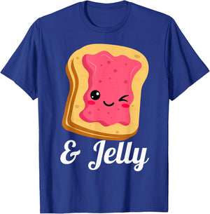 Peanut Butter & Jelly PB&J Matching Strawberry Jam Twins. T-Shirt - T-Shirt | Royal