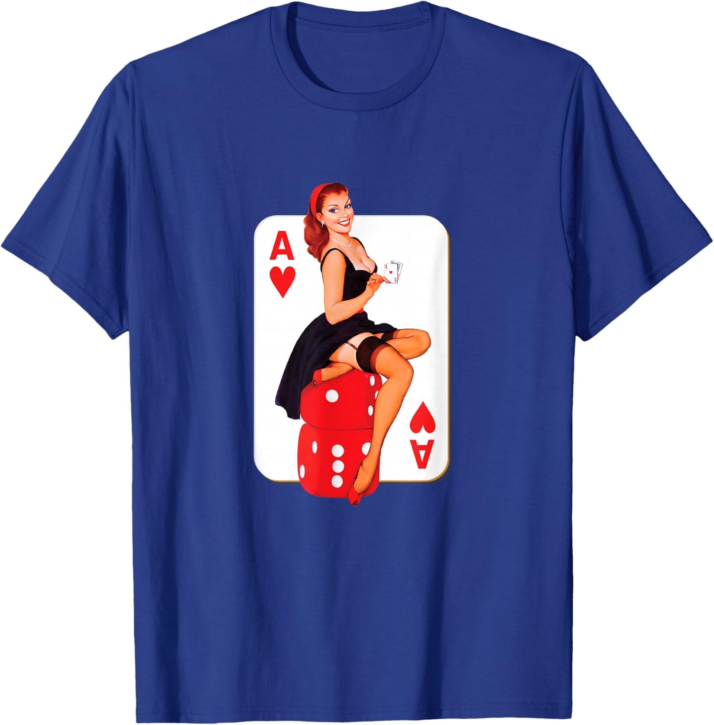 Sexy Vintage Casino Pinup Girl T-Shirt - T-Shirt | Royal