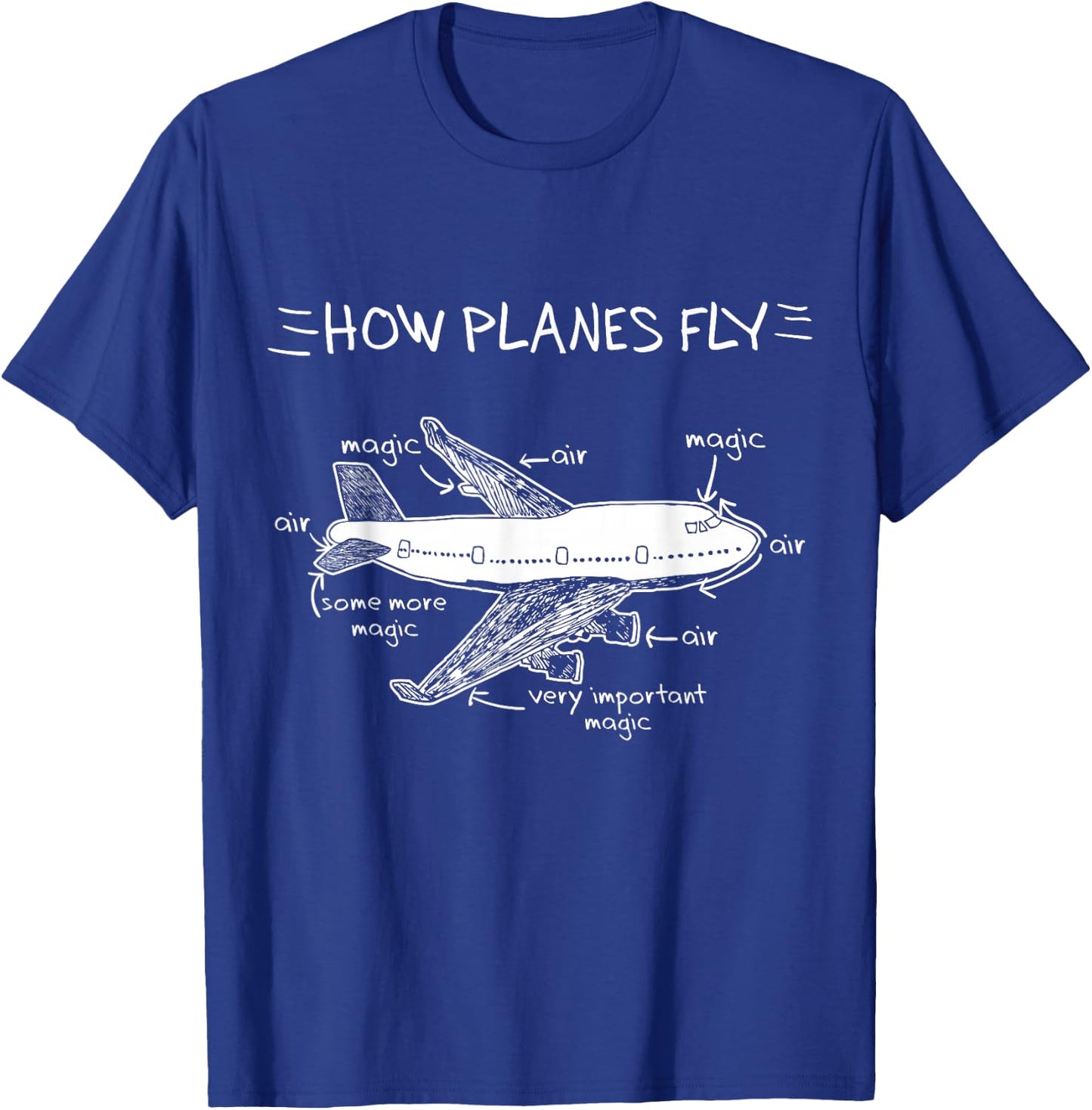 How Planes Fly Aerospace Engineering | Aviation T-Shirt - T-Shirt | Royal