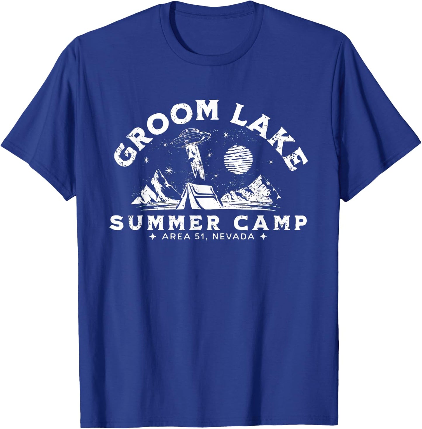 Groom Lake Summer Camp - Funny Area 51 Alien UFO Graphic T-Shirt - T-Shirt | Royal
