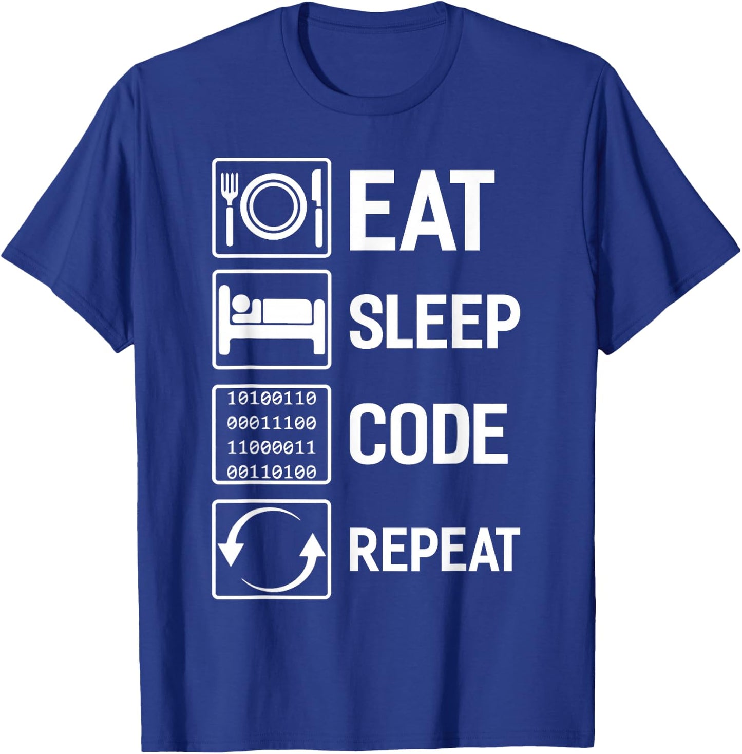 Programmer Eat Sleep Code Repeat T-Shirt - T-Shirt | Royal
