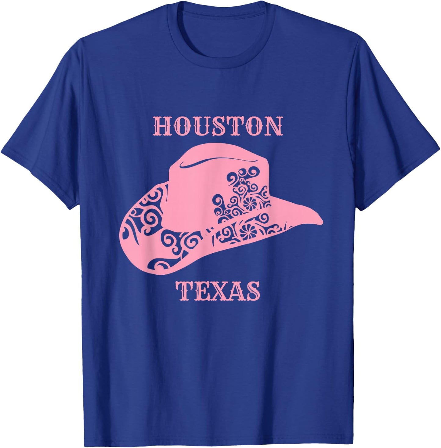 Pink Houston Texas Cowgirl Hat T-Shirt - T-Shirt | Royal