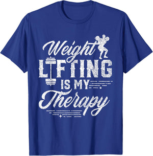 Weightlifting Is My Therapy Weightlift Deadlift Weightlifter T-Shirt - T-Shirt | Royal