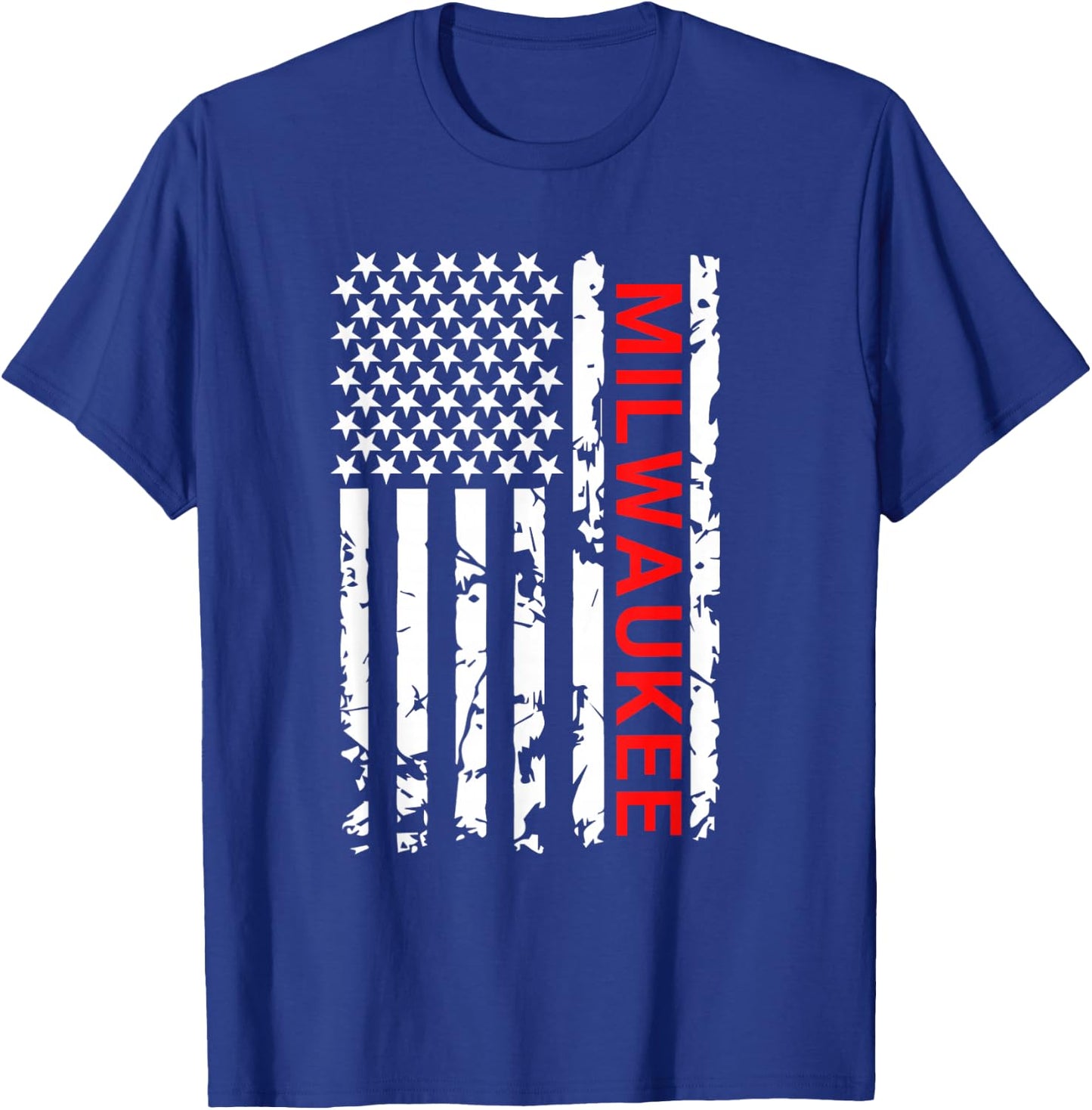 Milwaukee USA Black And White Flag T-Shirt - T-Shirt | Royal