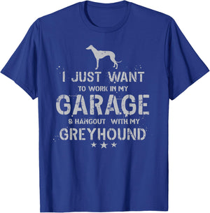 Funny Greyhound Dad Garage Men Hang T-Shirt - T-Shirt | Royal