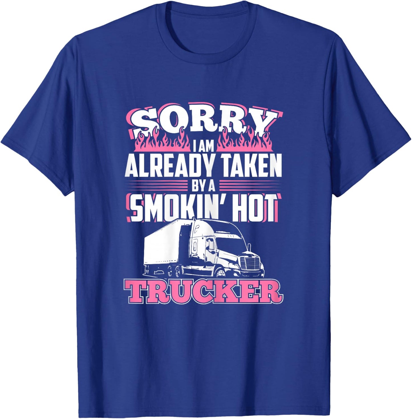 Mein Mann ist LKW Fahrer - Gift - Trucker Wife T-Shirt - T-Shirt | Royal