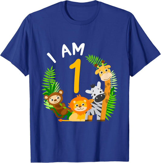 1st Birthday Children's Birthday First Birthday Jungle T-Shirt - T-Shirt | Royal
