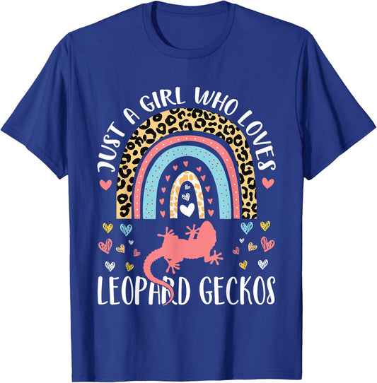 I'm Just A Girl Who Loves Leopard Geckos Lovers Heart Funny T-Shirt - T-Shirt | Royal