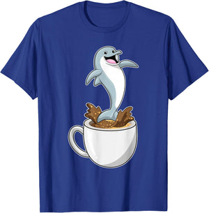 Dolphin Coffee Mug T-Shirt - T-Shirt | Royal