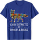Easily Distracted By Dholes & Books Lover Gift Dog Pup Puppy T-Shirt - T-Shirt | Royal